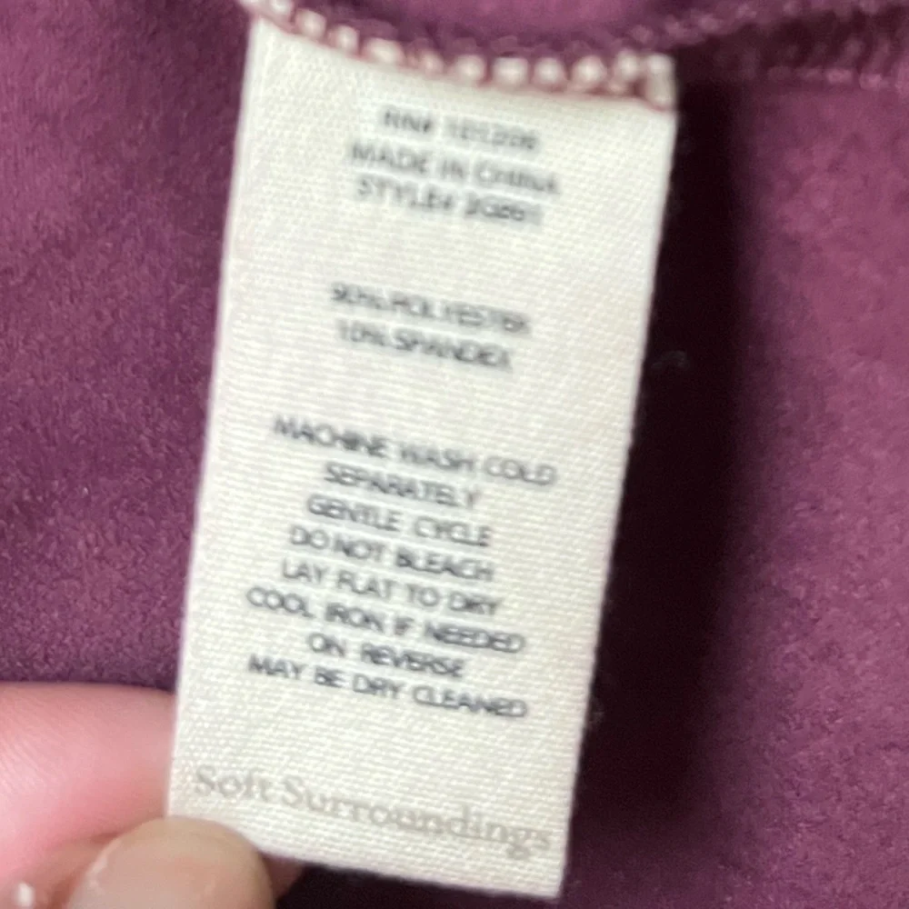 NWOT Soft Surroundings Faux Suede Shape Drape Jacket in Purple Wine Size large